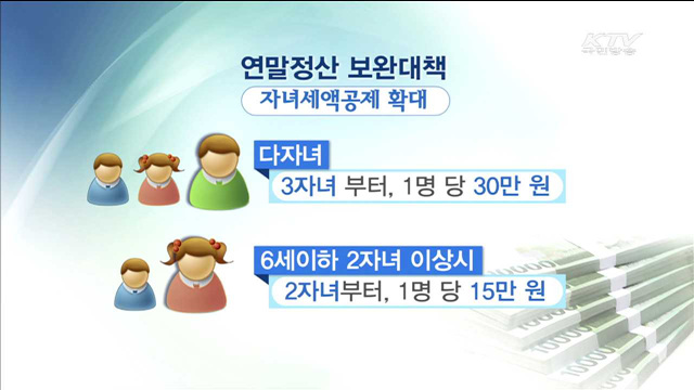 연말정산 보완대책…541만명 평균 8만원씩 경감