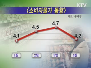 4월 물가 4.2% 상승···신선식품 주춤