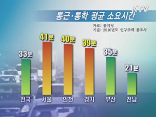 서울 4명 중 1명 통근·통학 1시간 넘어