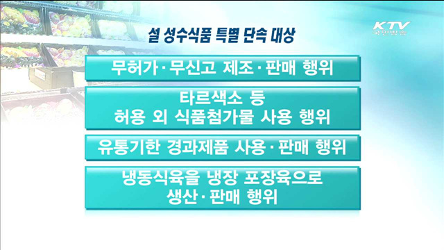 설 성수식품, 위생관리·원산지 위반 특별 단속