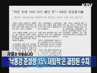 '낙동강 준설량 15% 재퇴적'은 과장된 수치