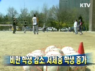 비만 학생 감소, 저체중 학생 증가