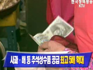 사과.배 등 추석성수품 공급 최고 5배 확대