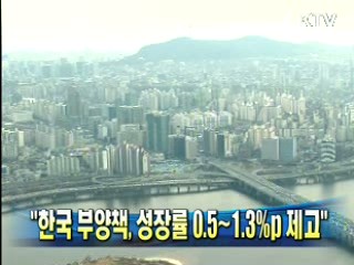 "한국 부양책, 성장률 0.5~1.3%p 제고"