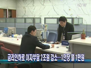 금리인하로 이자부담 2조원 감소···1인당 월 1만원