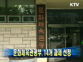 문화체육관광부, 14개 과제 선정