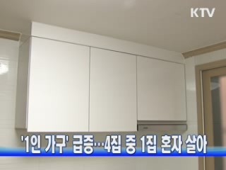 '1인 가구' 급증…4집 중 1집 혼자 살아