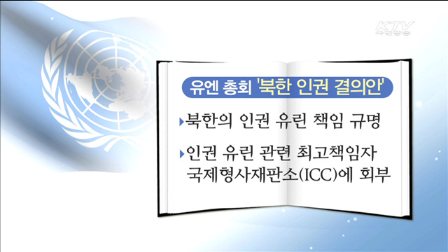 유엔, 2년 연속 '북한 인권 ICC회부' 결의