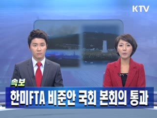 한미FTA 비준안 국회 본회의 통과