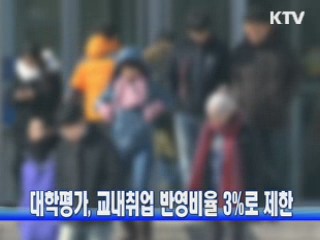 대학평가, 교내취업 반영비율 3%로 제한