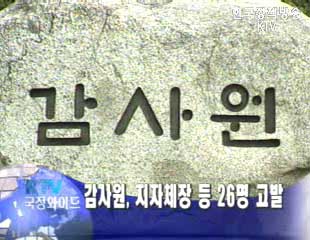감사원 지자체장 등 26명 고발.249명 징계요구
