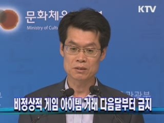 비정상적 게임 아이템 거래 다음달부터 금지