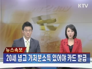 20세 넘고 가처분소득 있어야 카드 발급