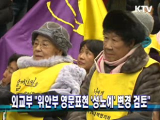 외교부 "위안부 영문표현" '성노예' 변경 검토"